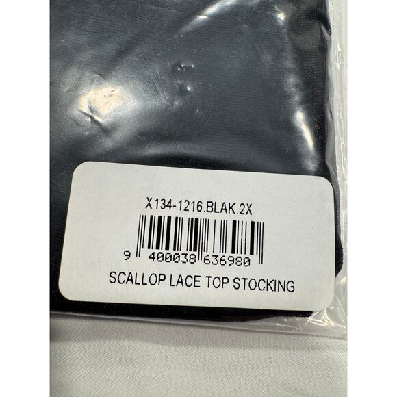 NEW Frederick’s of Hollywood Scallop Lace Top Thigh High Stockings 2X Leg Ware - Picture 4 of 5